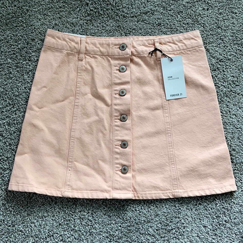 Denim light pink (peach) skirt